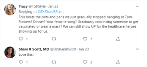 Tweet responding to Dr. Shani Scott