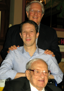 Irving Kahn, age 107 with grandson, Andrew and son, Tom