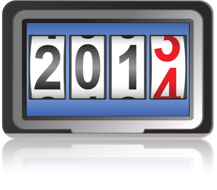 Counter showing 2013 becoming 2014