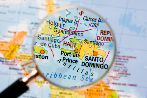 Haiti shown on a map