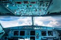 plane cockpit and blue sky