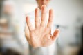 Man showing stop gesture with his hand