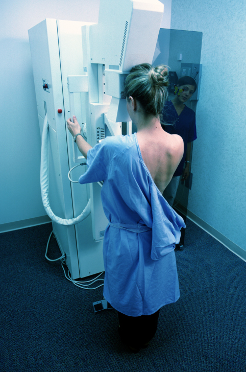 Patient mammogram examination